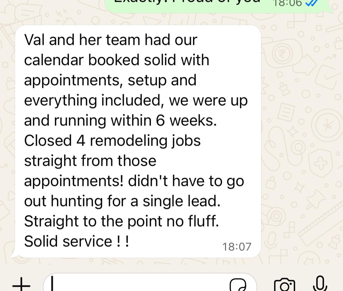 Real WhatsApp testimonial from Jake M.